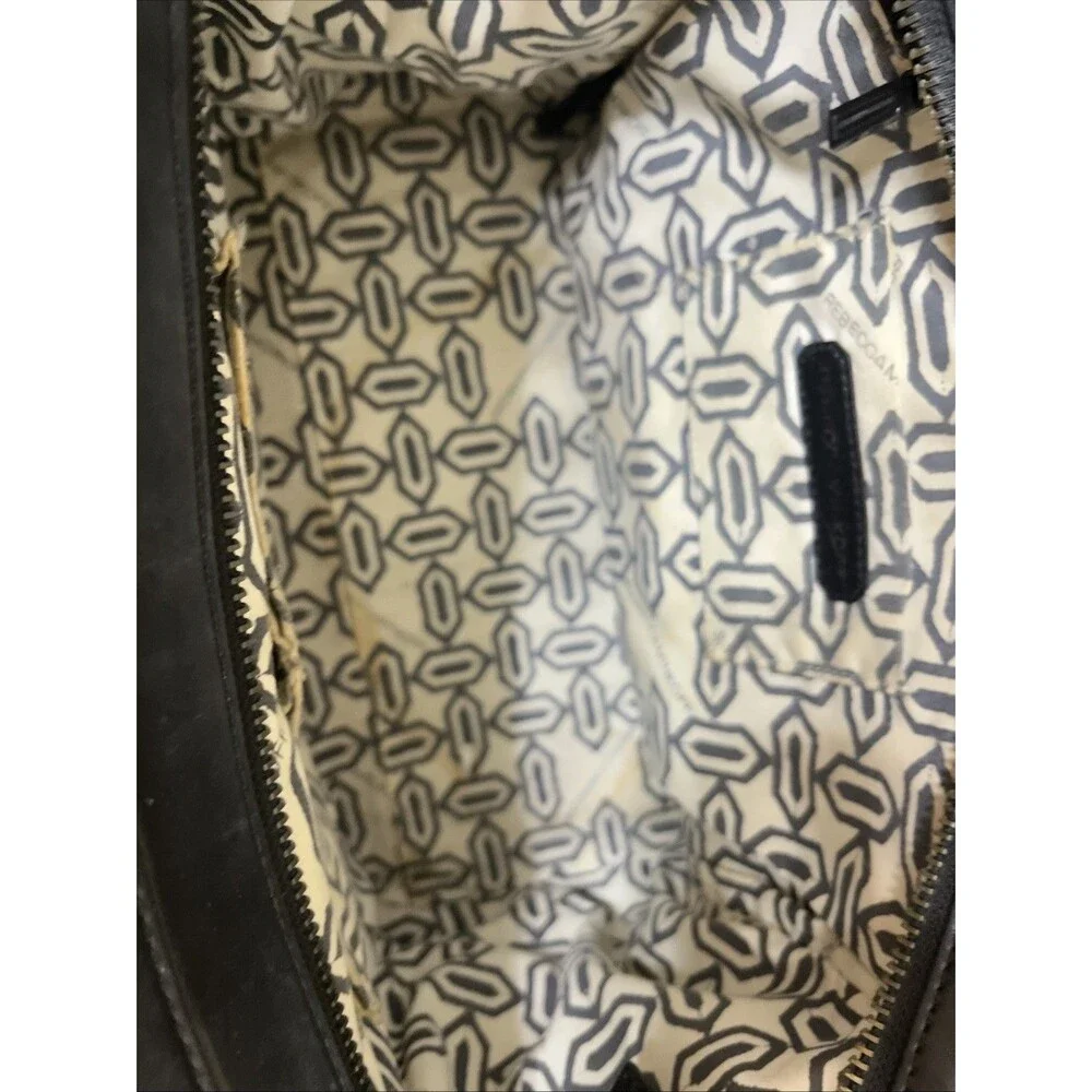 REBECCA MINKOFF Women's Leather Tote Crossbody Snakeskin Print Black MediumLarge - Picture 11 of 15
